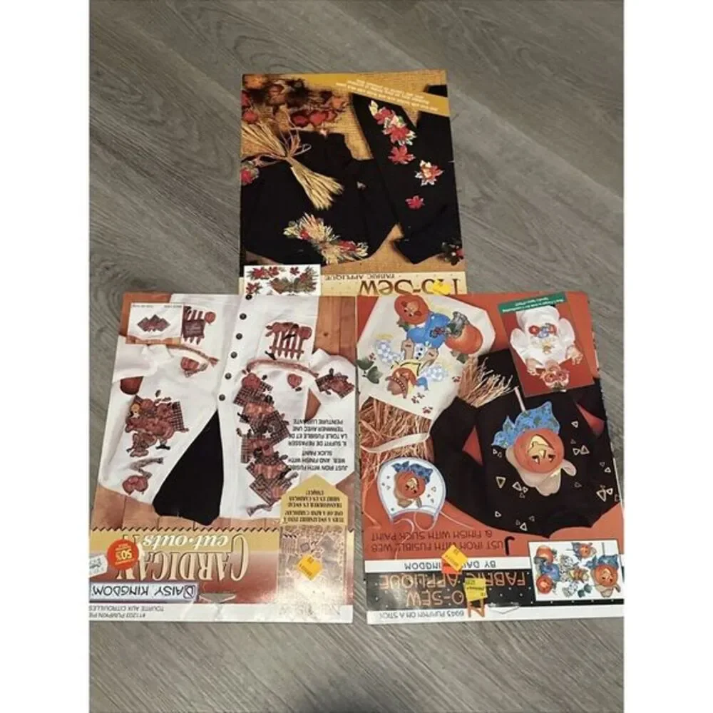 Lot Of 3 Vintage Daisy‎ Kingdom Dimensions Halloween Fall Iron On Appliqués